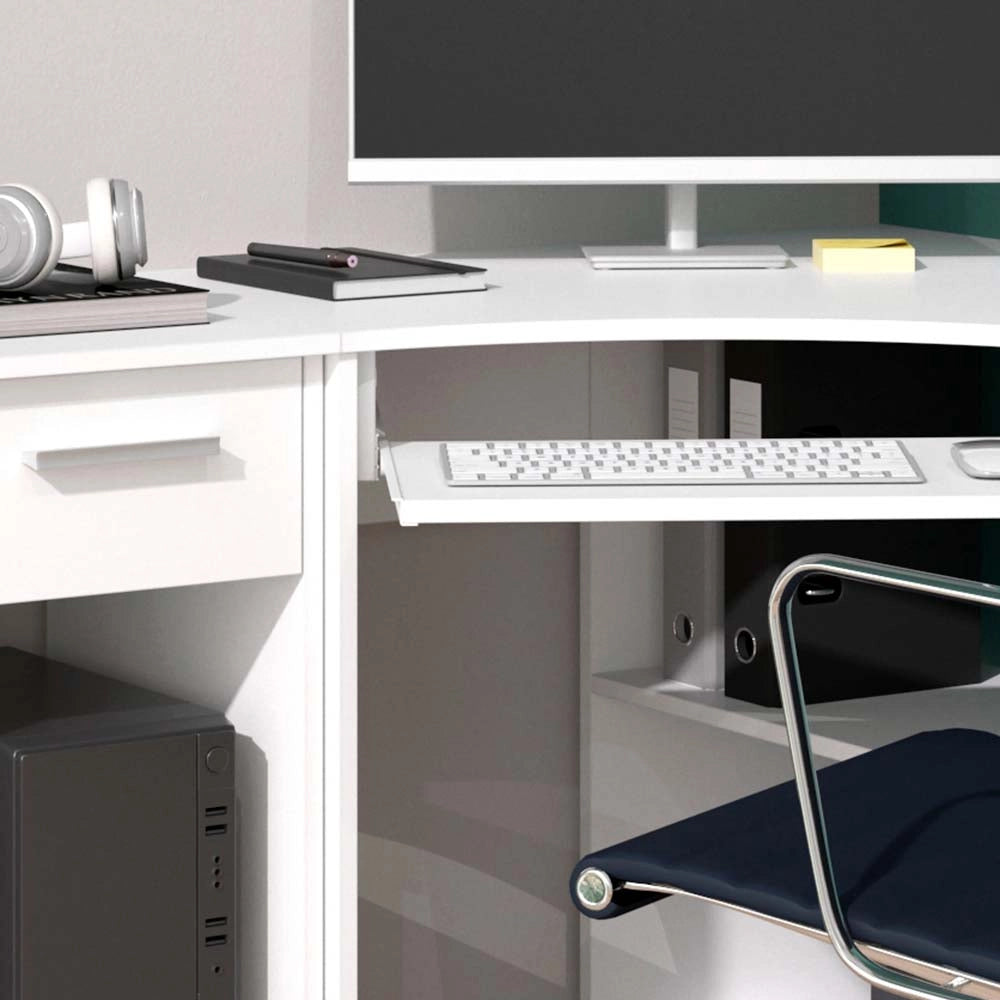 Vicco Scrivania angolare Bianco 83 x 76 cm Set con armadio PC