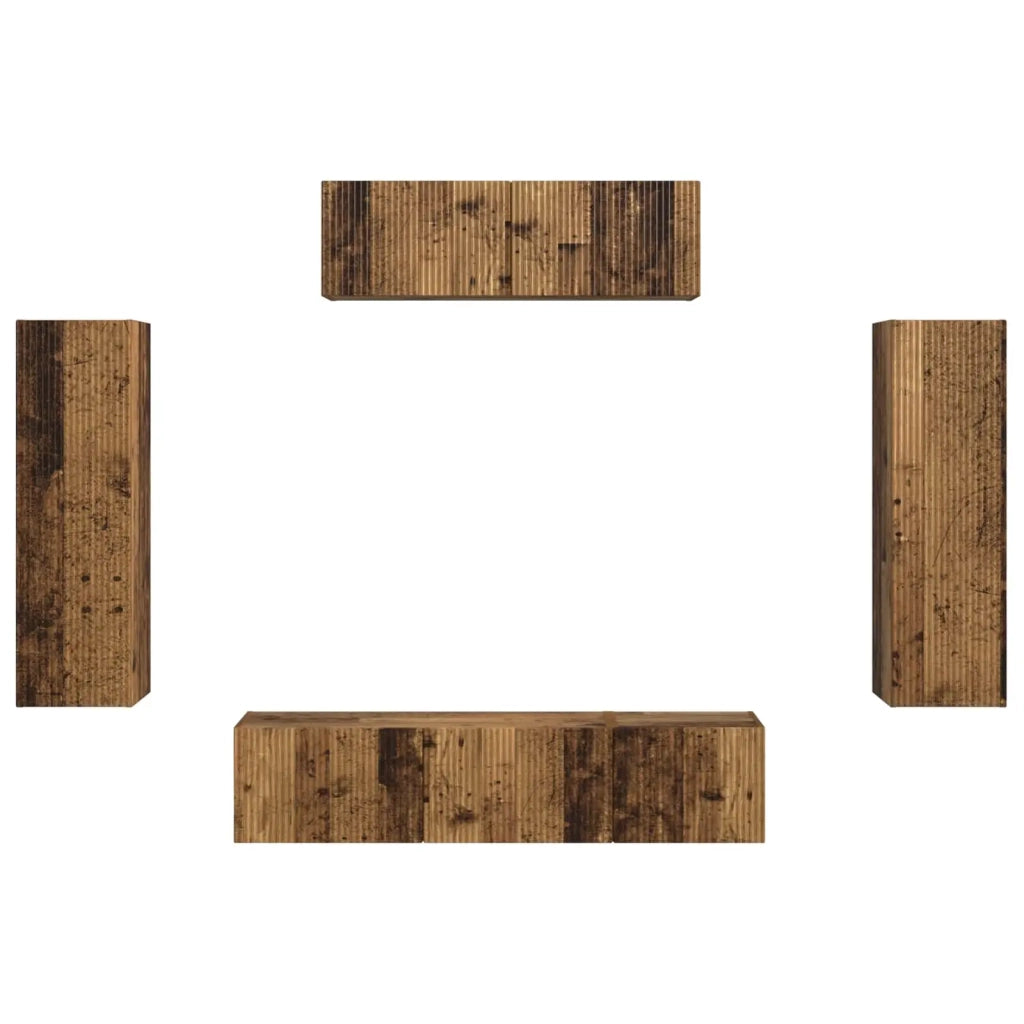 Mobile TV-Credenza per TV 5 pcs Legno vecchio