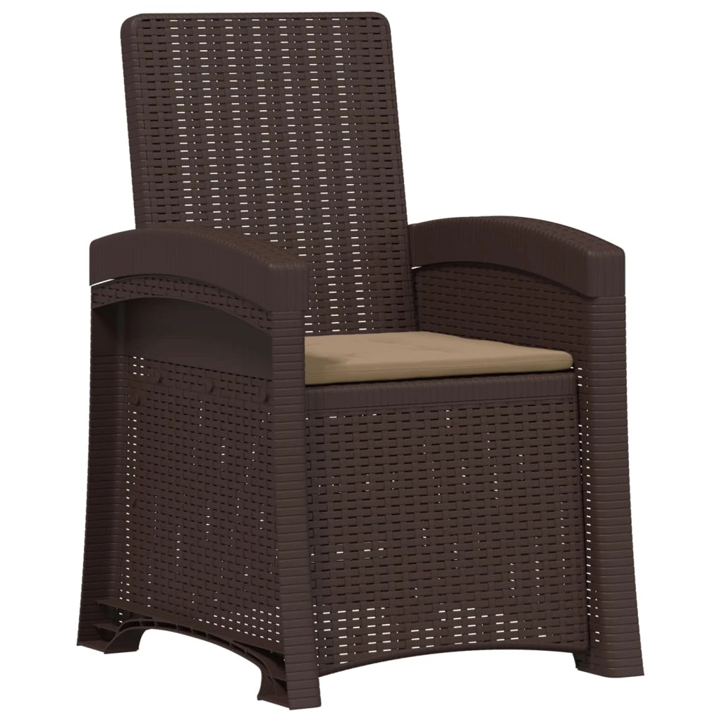 Sedia da giardino reclinabile effetto rattan Marrone e Tortora 8012006