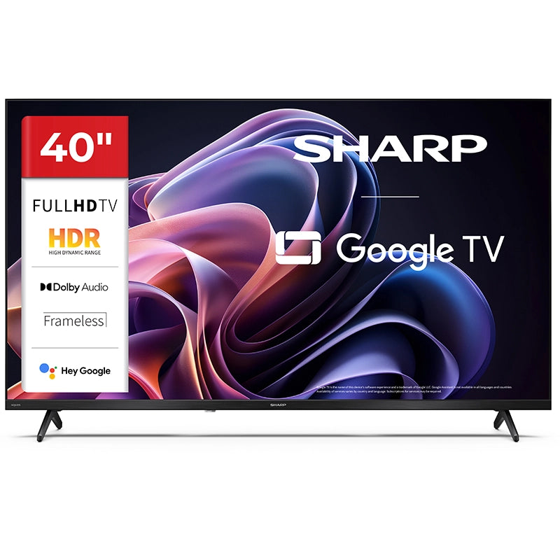 SHARP 40HF2265E - 40" GOOGLE TV LED HD -  FRAMELESS - COMP. TV SAT - AUDIO DOLBY DIGITAL+ / DTS HD - CHROMECAST - BLACK - IT