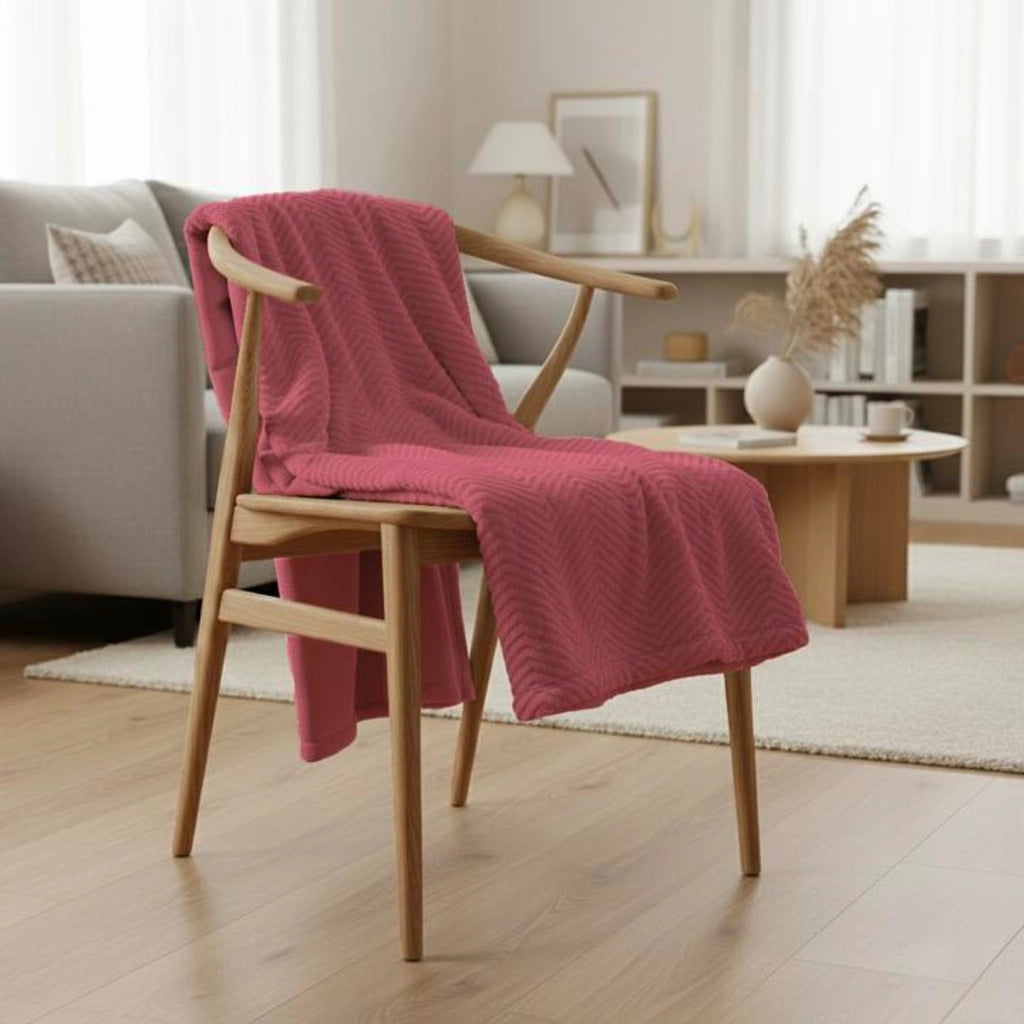 Coperta a quadri rosso lampone 130x170cm ARYNDAL