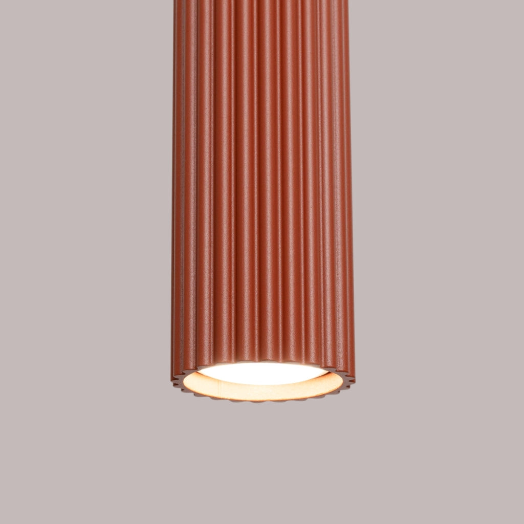 Lampada a sospensione KARBON 1 rosso ocra