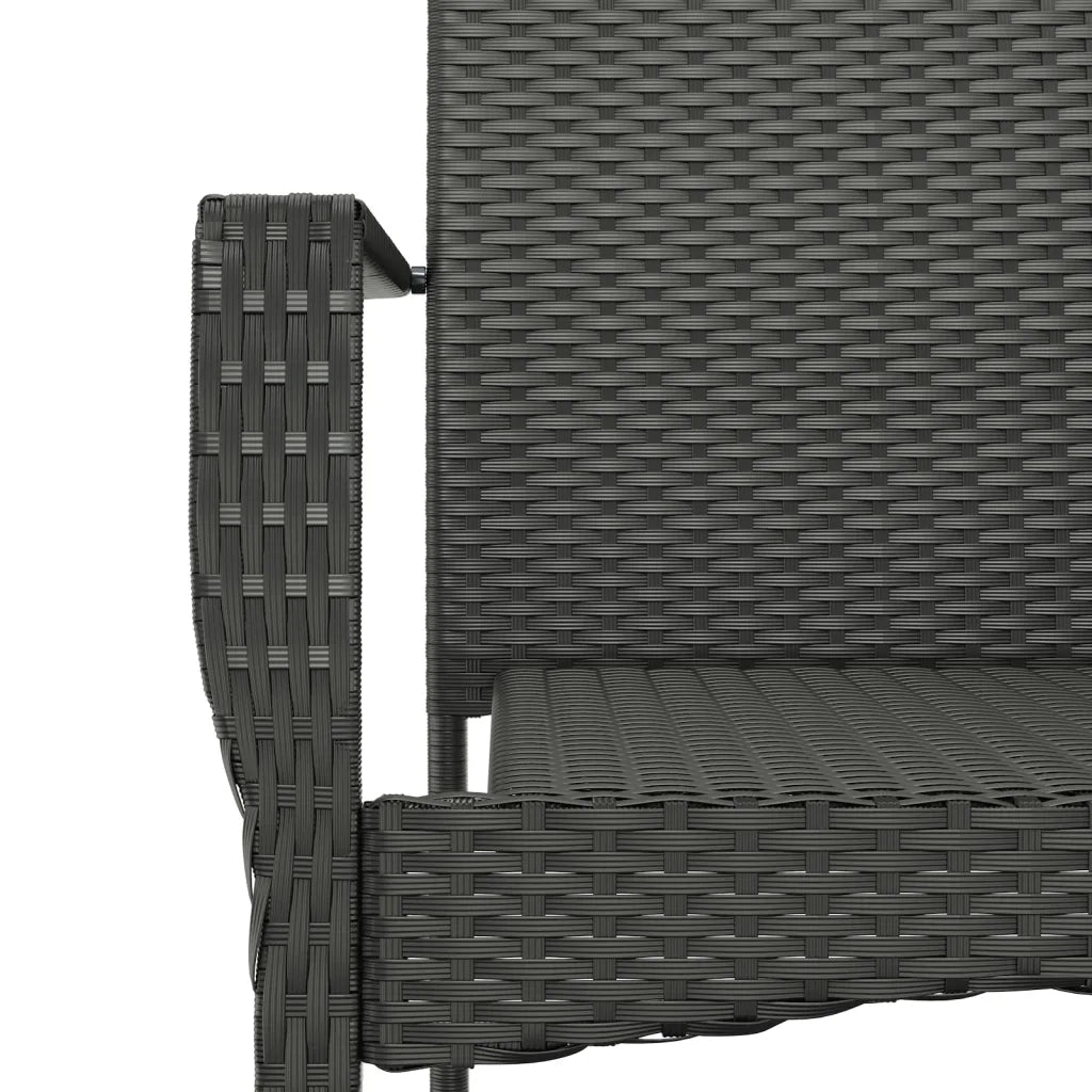 Set da Pranzo da Giardino 5 pz Nero con Cuscini in Polyrattan 3185121