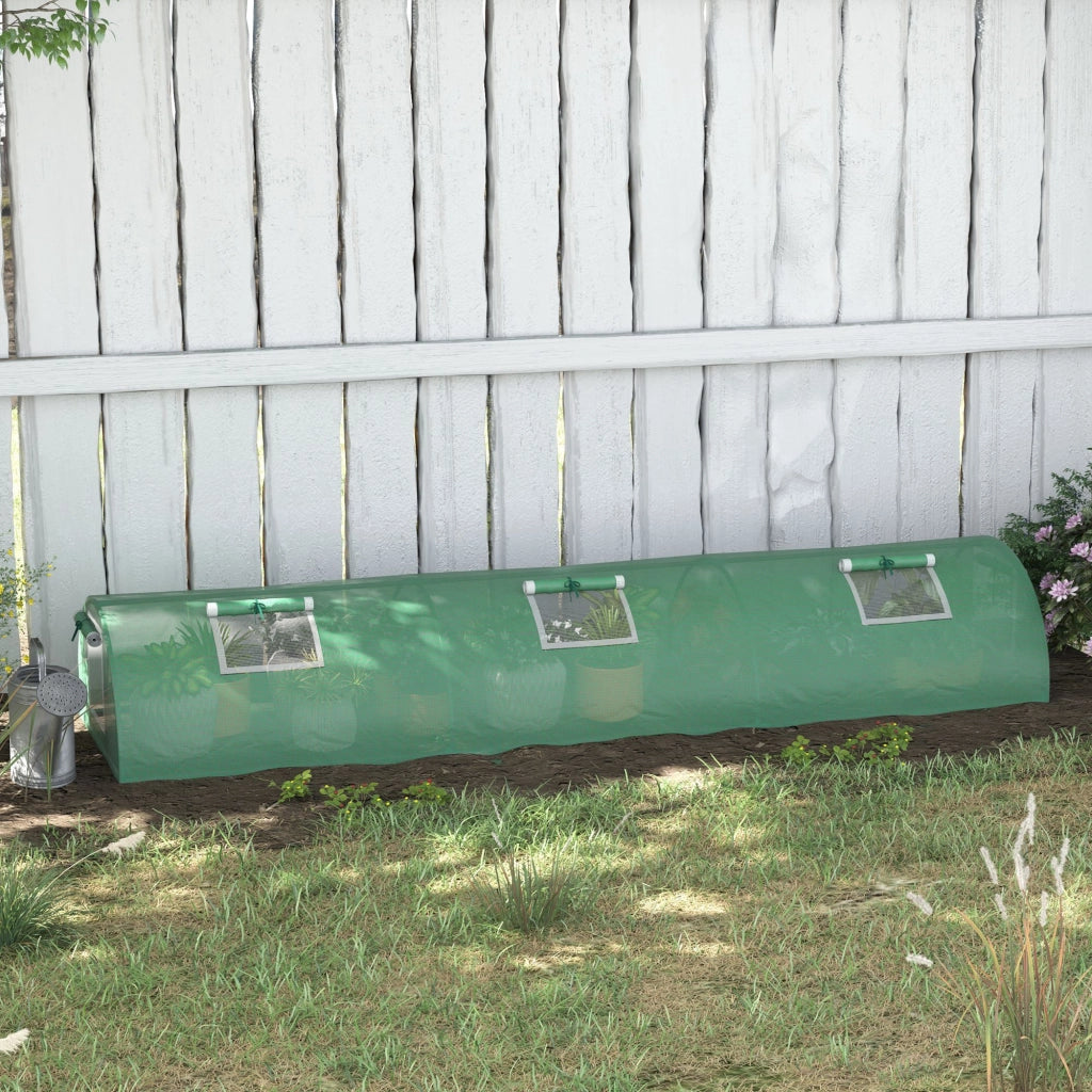 Serra da Giardino con Finestrelle ¨C Minimal ¨C Verde Acciaio 300x80x45 cm