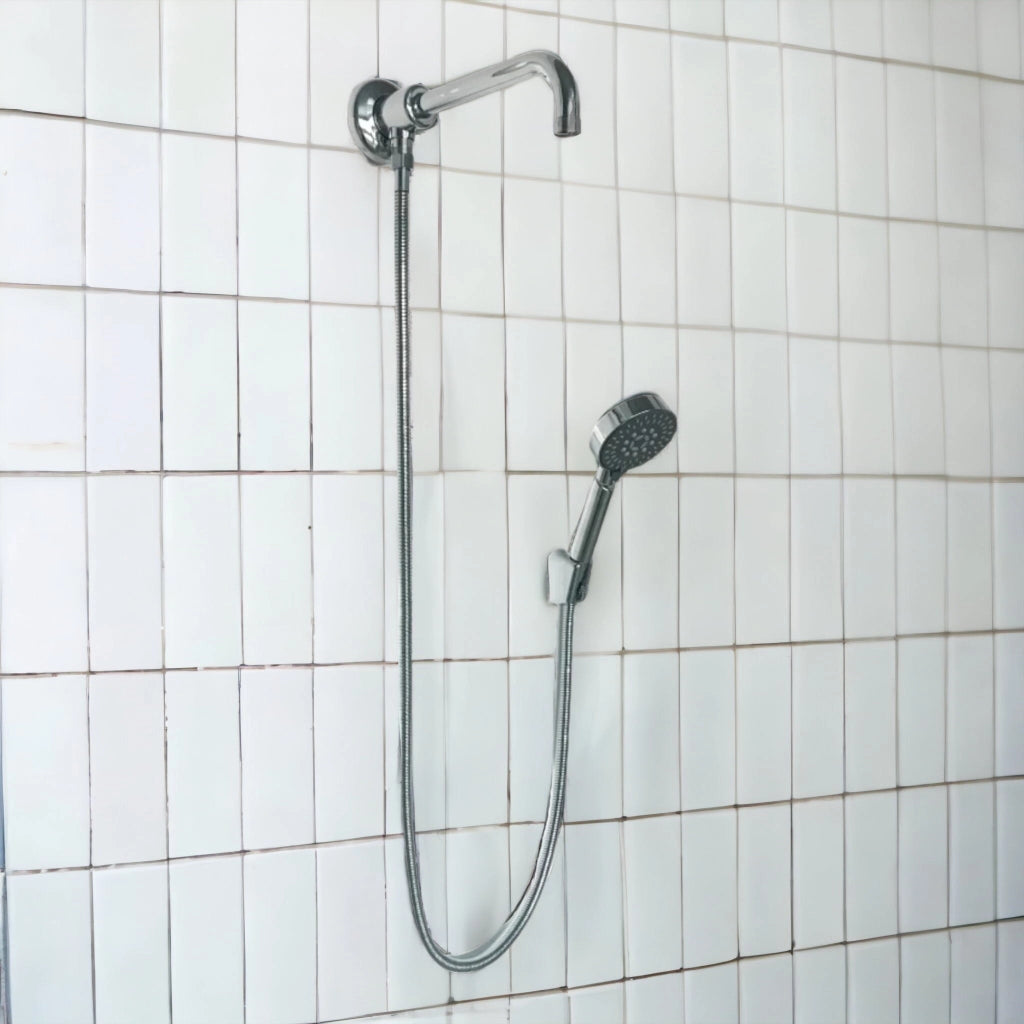 Kit set doccia con deviatore a pressione con doccetta multigetto e braccio 30 cm