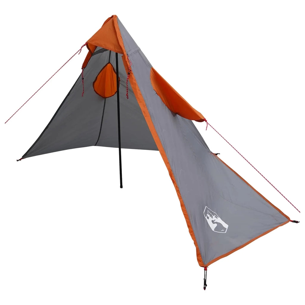 Poncho da pioggia 2-in-1 con cappuccio Grigio e arancione