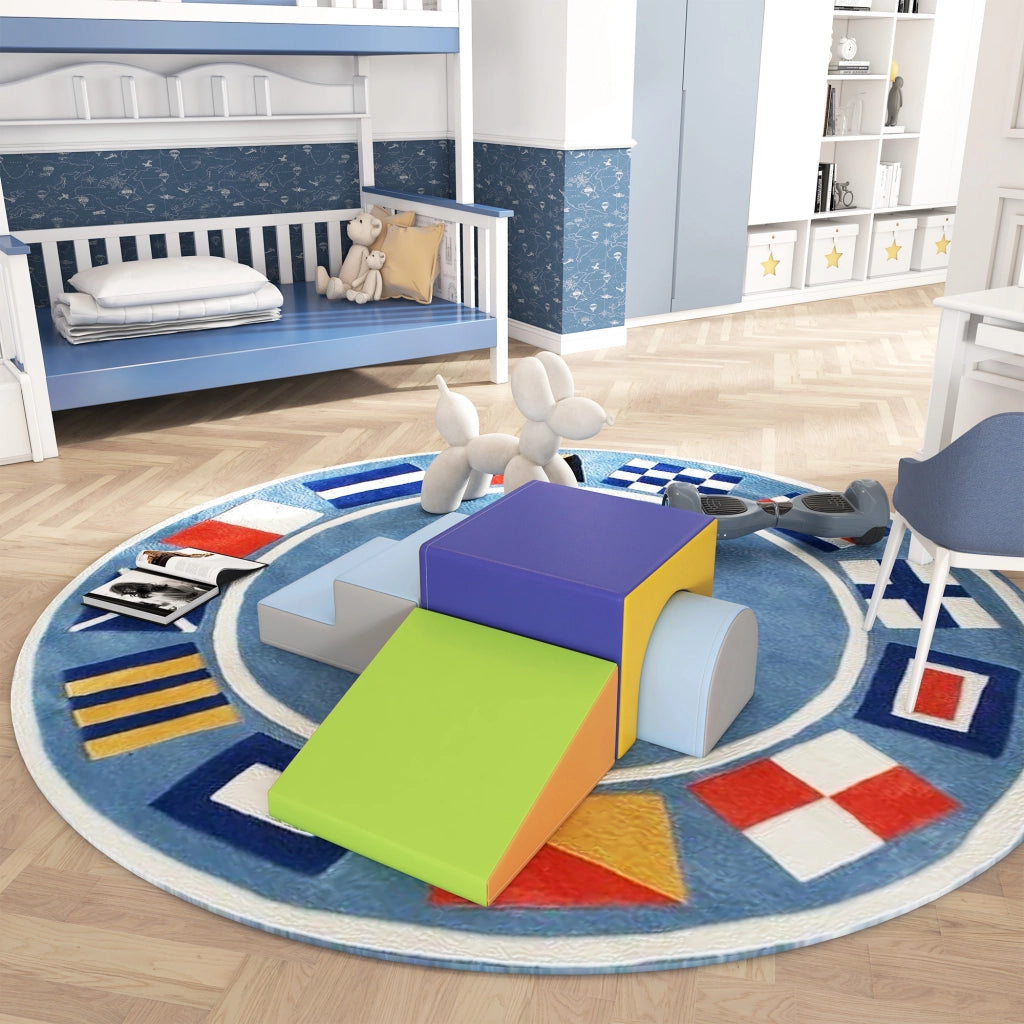 Set 4 blocchi morbidi arrampicata e scivolo ¨C Xylo ¨C rivestimento ecopelle multicolore per bambini 1-3 anni