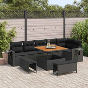 Set Divano da Giardino 9 pcs Nero polyrattan 3361754
