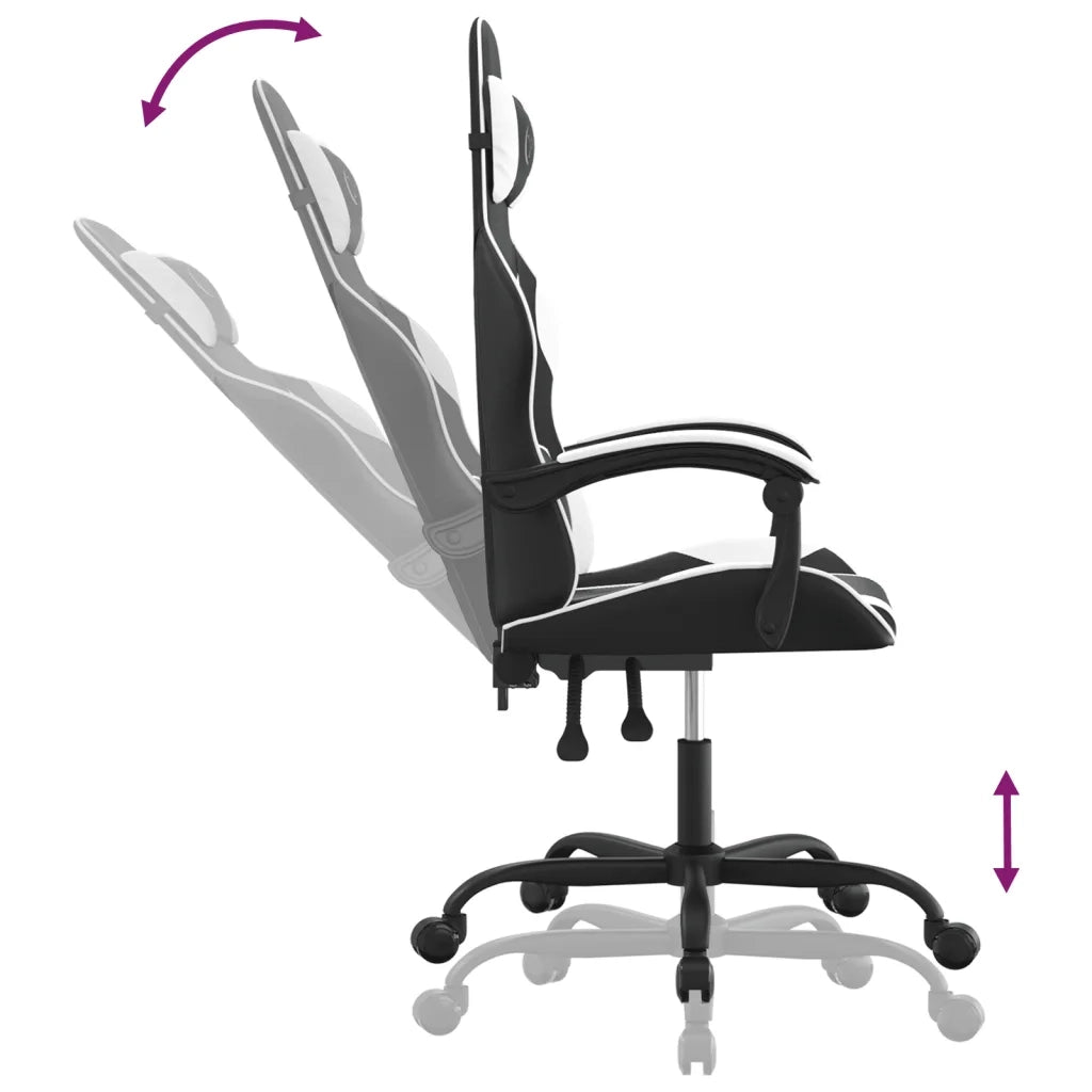 Sedia da Gaming Nero e Bianco in Similpelle 3143871