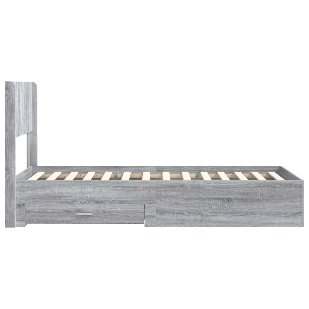 Struttura del letto con stoccaggio e testata Sonoma grigio 3414512