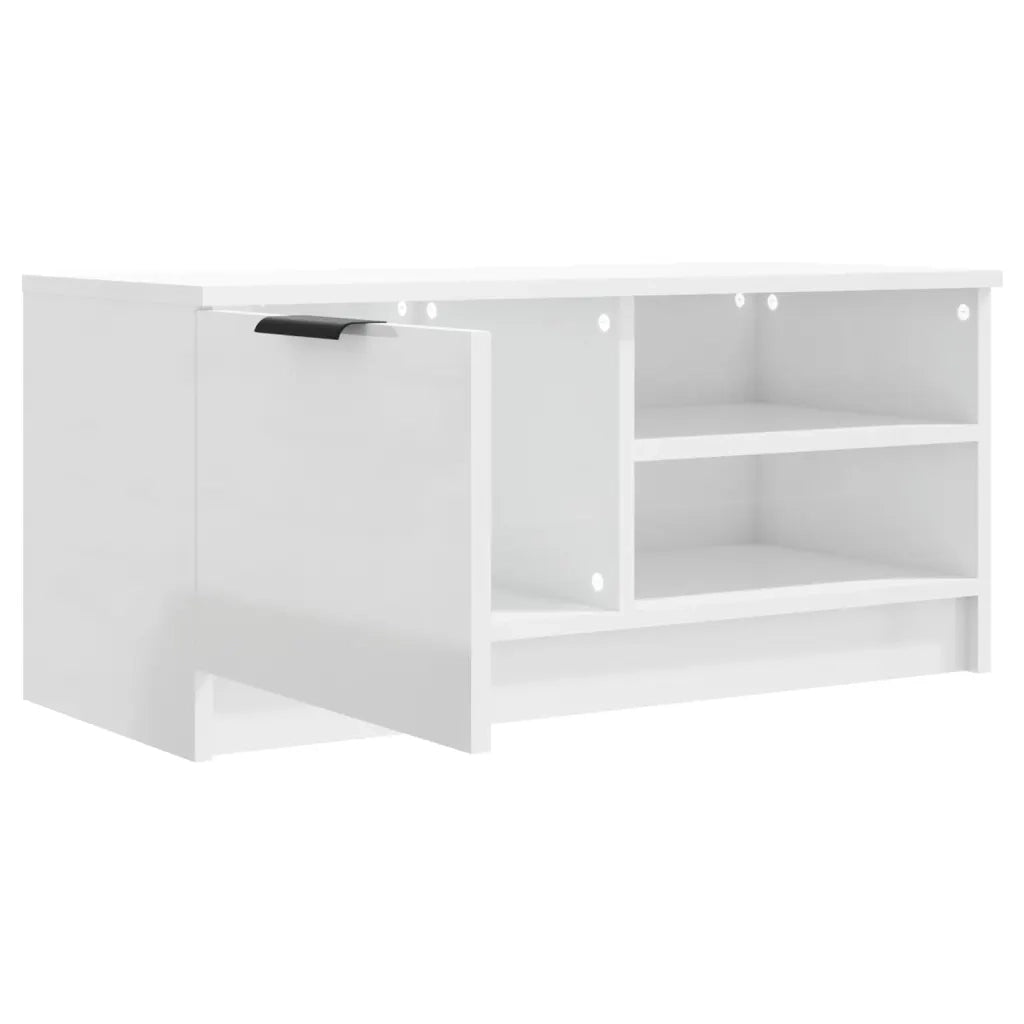 Mobili Porta TV 2pz | Armadietto TV | Mobile Porta TV Bianco Lucido 80x35x45 cm Legno Multistrato