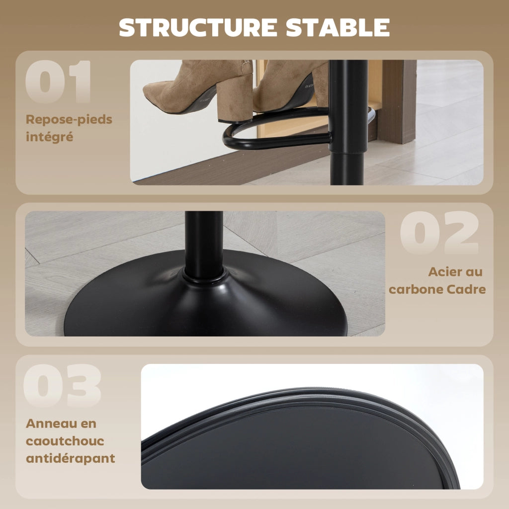 Sgabelli da bar ¨C Minimal ¨C 2 pezzi, regolabili, girevoli 360¡ã, neri