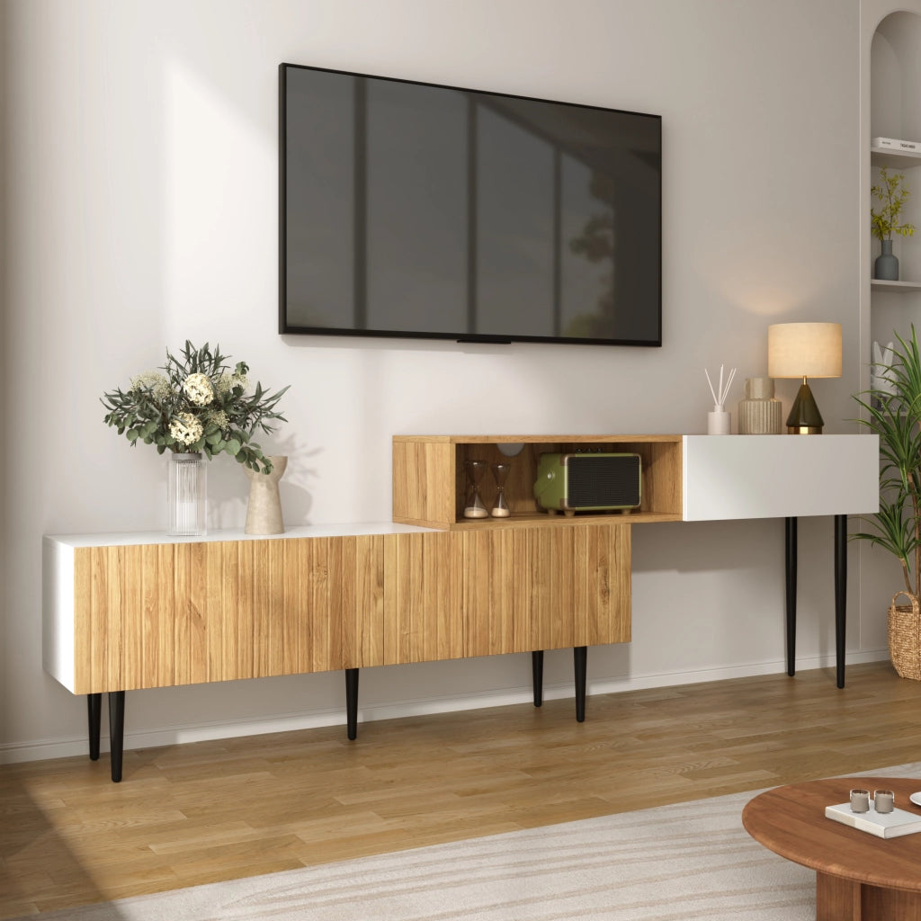 Mobile TV moderno - Zephmum- Lunghezza regolabile design modulare 2 parti