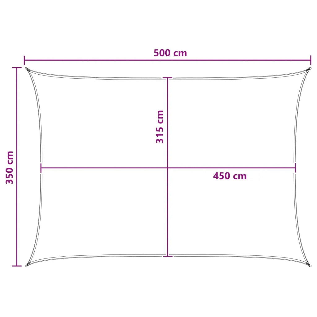 Telo Ombra Antracite e Bianco 3,5 x 5 m HDPE 42032775