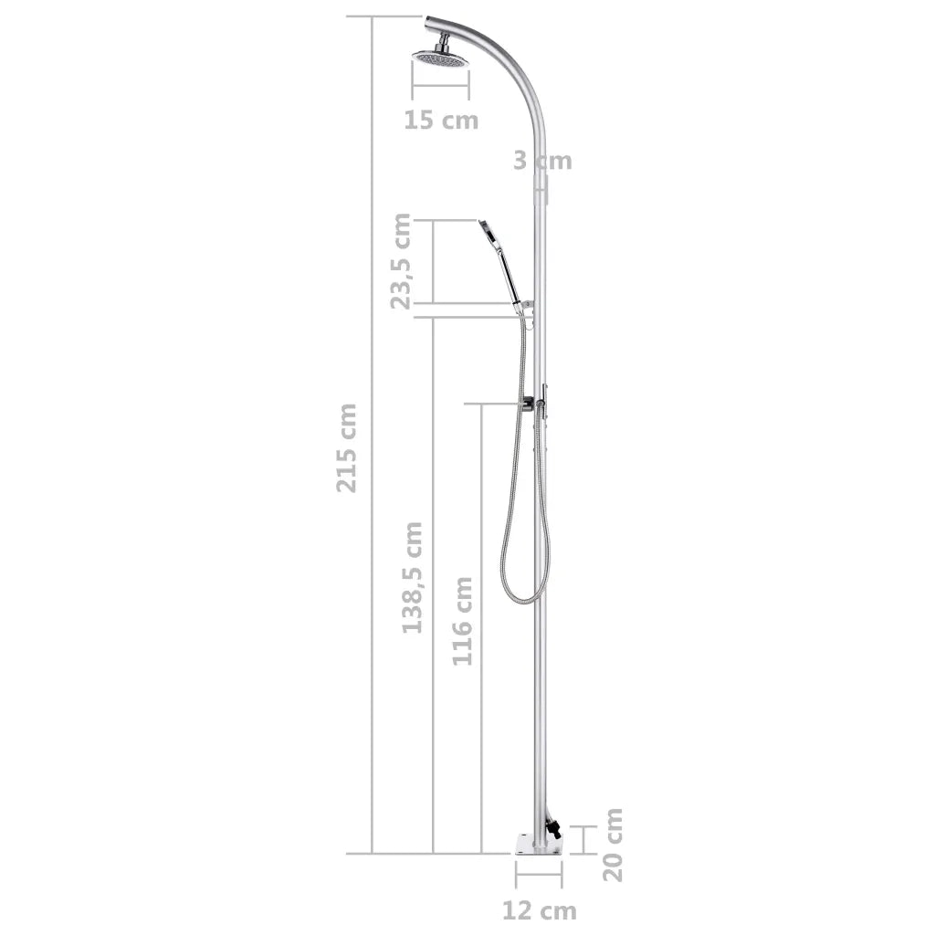 Doccia da Giardino 215 cm in Alluminio 315943