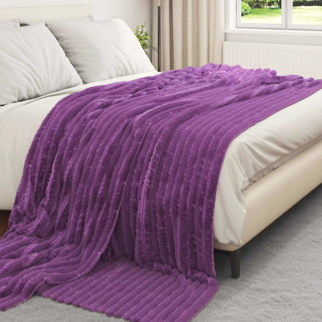 Coperte da Pile 6 pz Viola 270 x 240 cm Panno