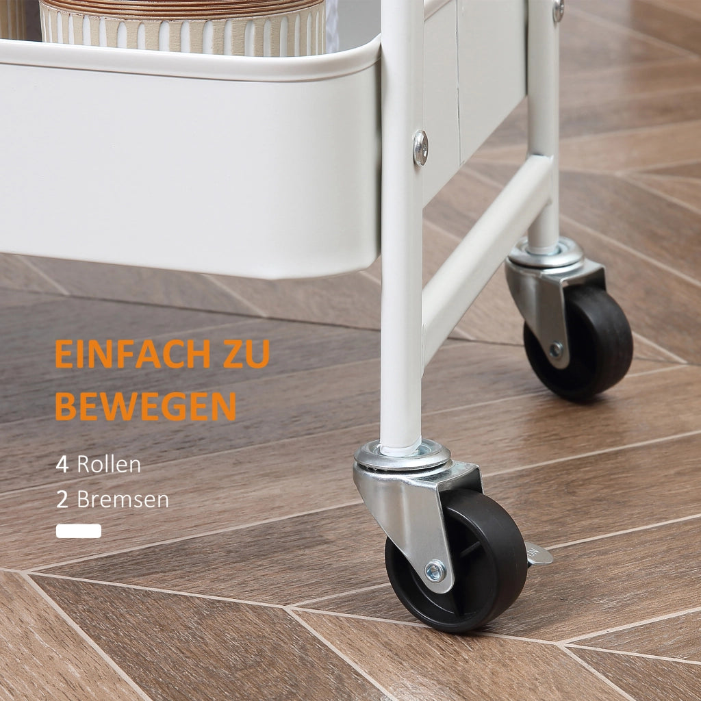 Carrello da cucina con ripiani e ruote ¨C Minimal ¨C Bianco