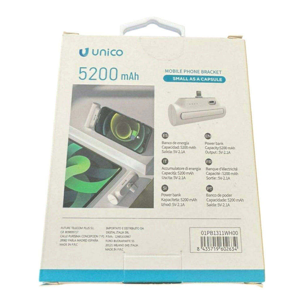 POWER BANK 5200 mAh LITIO CON ATTACCO AL CELLULARE