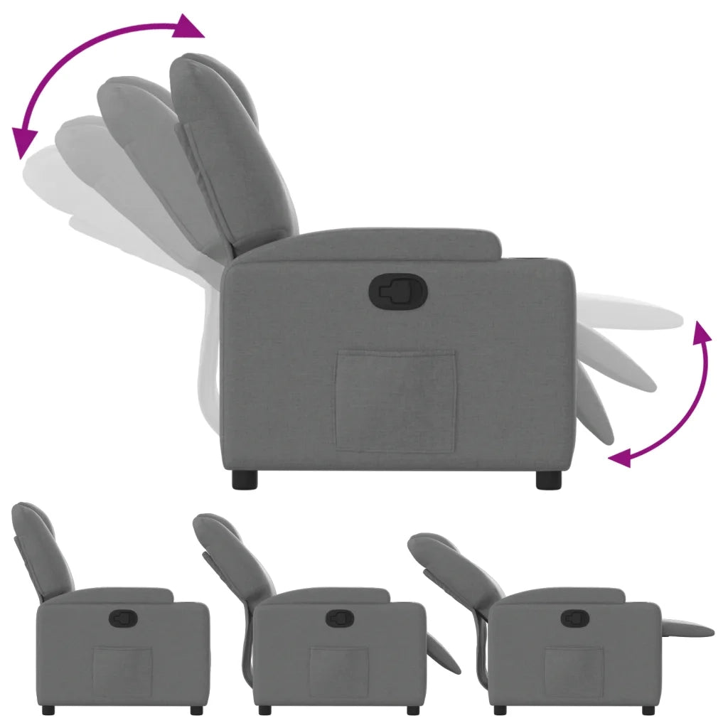 Poltrona reclinabile in tessuto grigio scuro 3205509