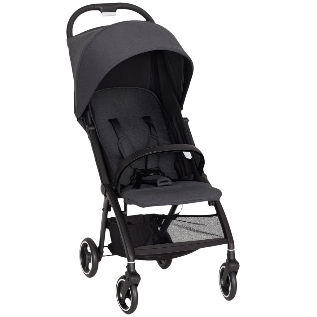 Passeggino pieghevole ¨C Xylo ¨C schienale reclinabile, poggiapiedi regolabile, grigio scuro