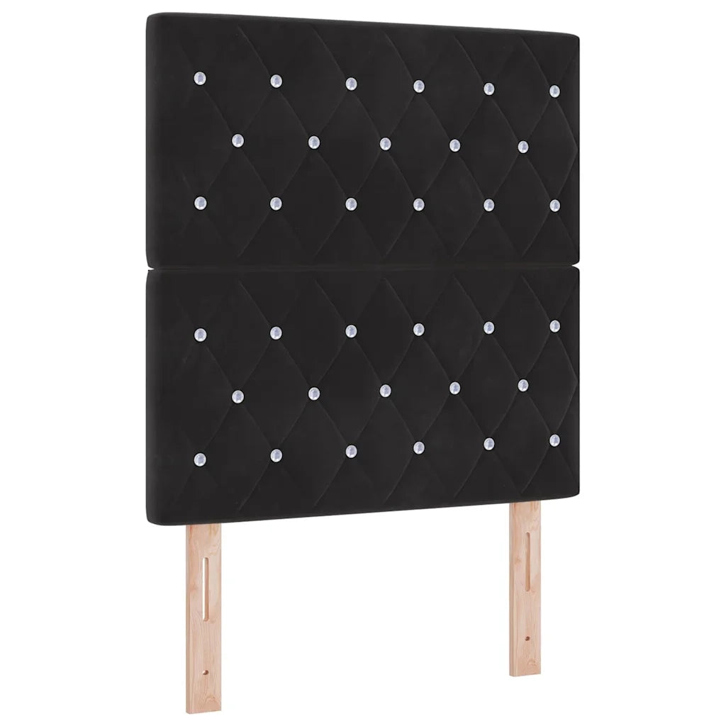 Letto a molle con materasso Nero 80 x 200 cm Velluto 3341926