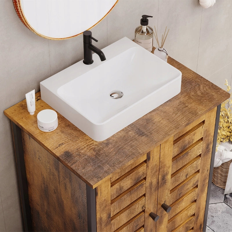 Mobile bagno – marrone, stile loft, a terra | rustico