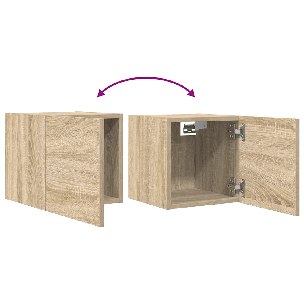 Mobili Porta TV a Parete 2pz | Armadietto TV | Mobile Porta TV Rovere Sonoma 30,5x30x30 cm