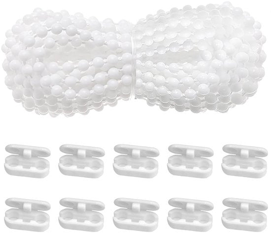 Kit di sostituzione per corda di tenda - 10 connettori - 6M - bianco