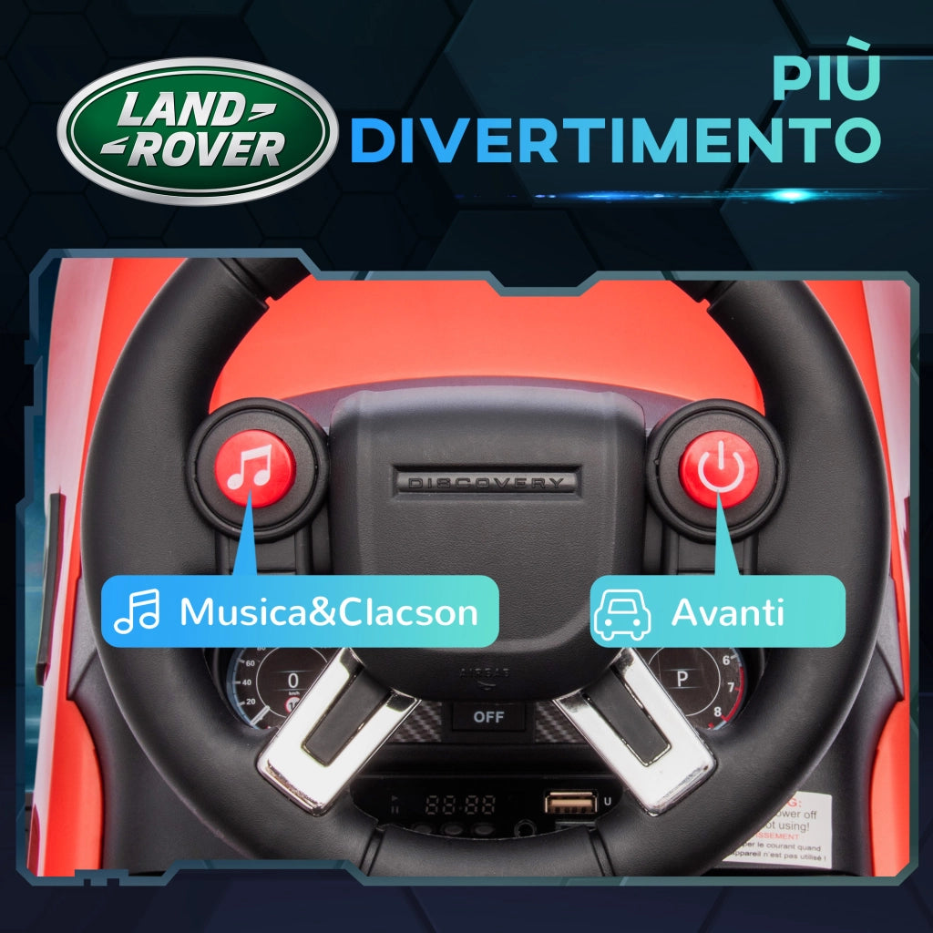 Auto Bambini Land Rover 6V Elettrica e a Spinta ¨C Minimal ¨C Rosso