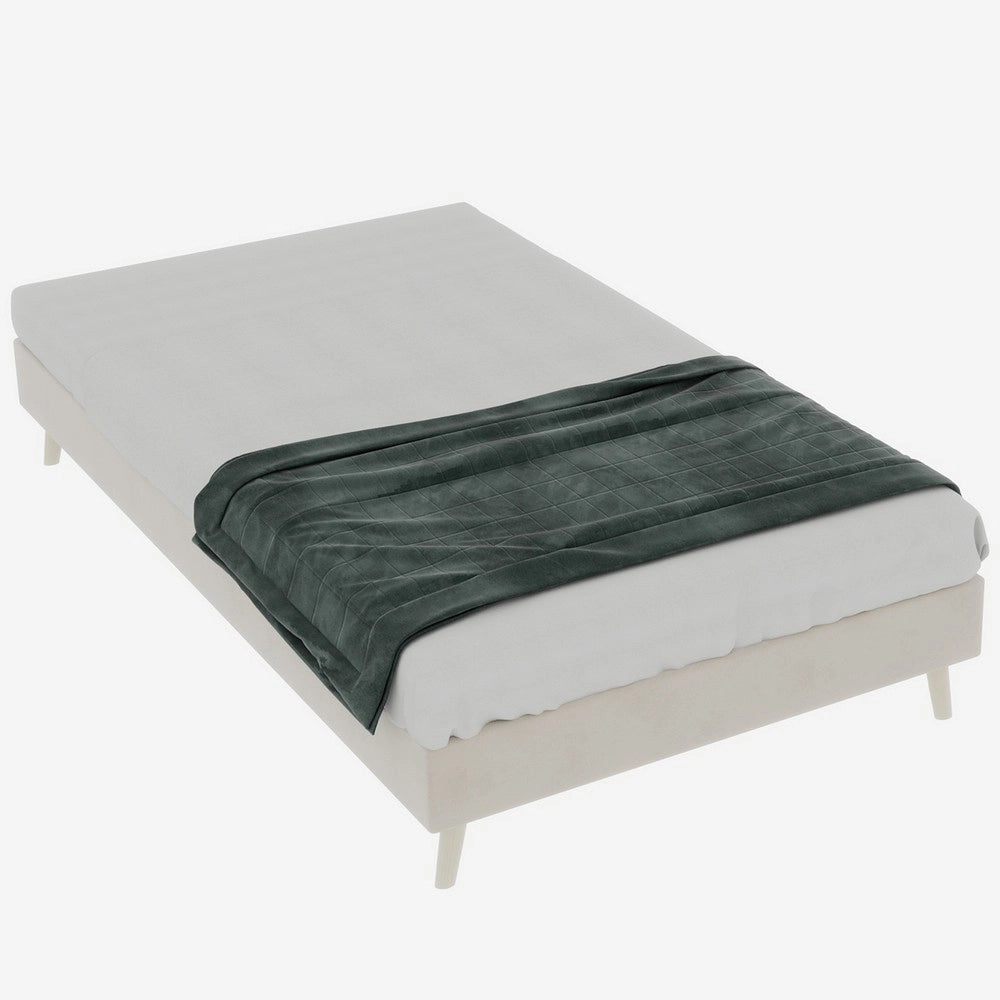 Letto Matrimoniale in Velluto ¨C MINIMAL ¨C Beige 140x200