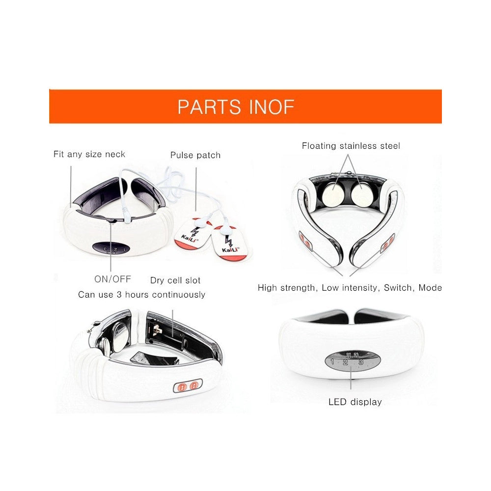 Trade Shop - Massaggio Massaggiatore A Impulsi Magnetici Collo Cervicale Fascia Termica Collo -