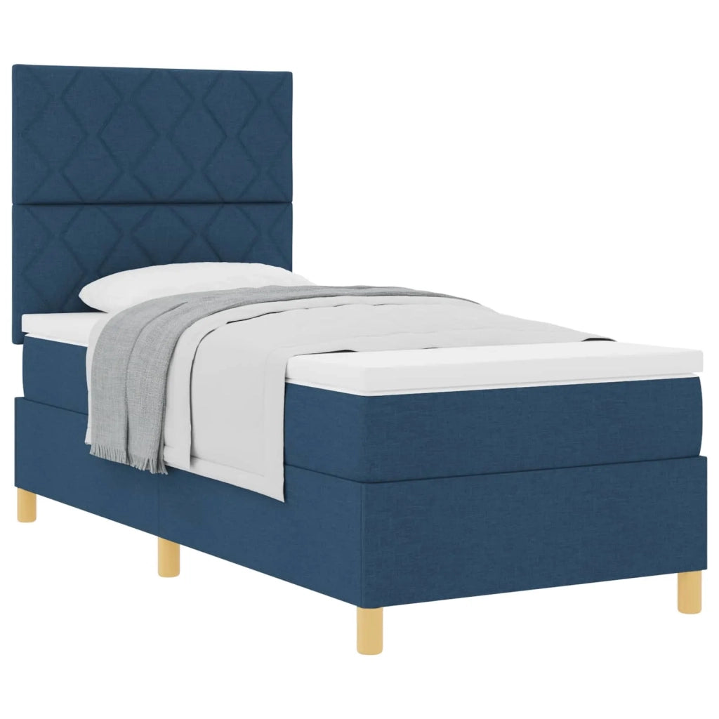 Letto a molle con materasso Blu 100 x 200 cm Tessuto 3339678