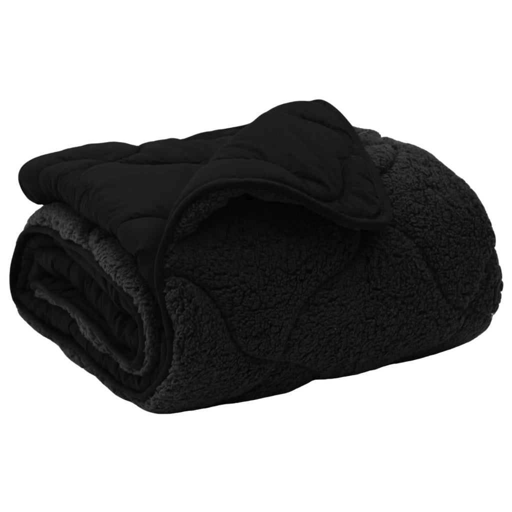 Duvet Estivo Nero 140 x 200 cm Microfibra e Fleece Teddy 42026182