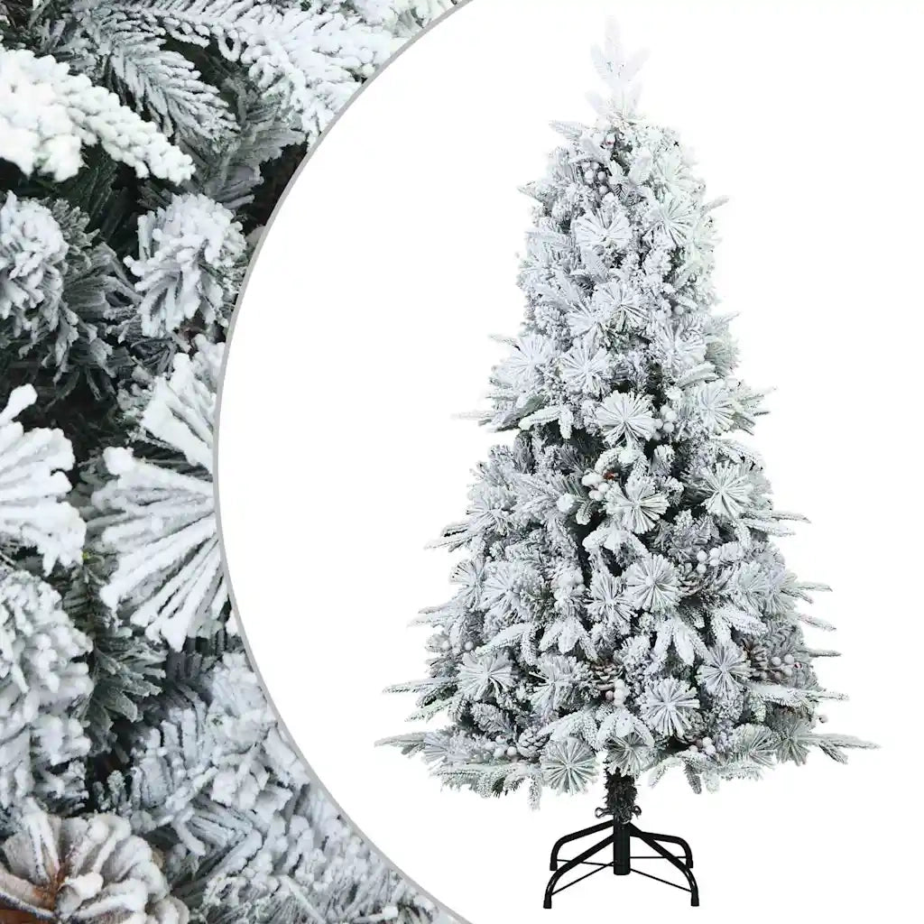 Albero di Natale Artificiale Snodato Foderato di Neve Bianco 42019306