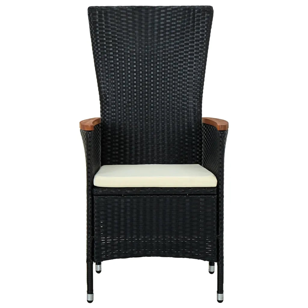 Set da Pranzo da Giardino 5 pz con Cuscini Nero 3099445