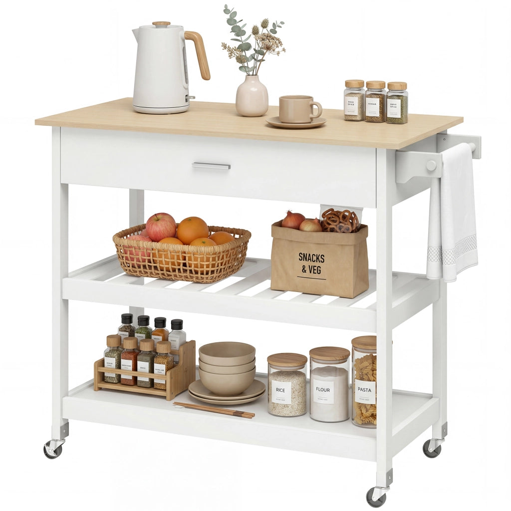 Mobile da cucina con ruote ¨C Minimal ¨C bianco