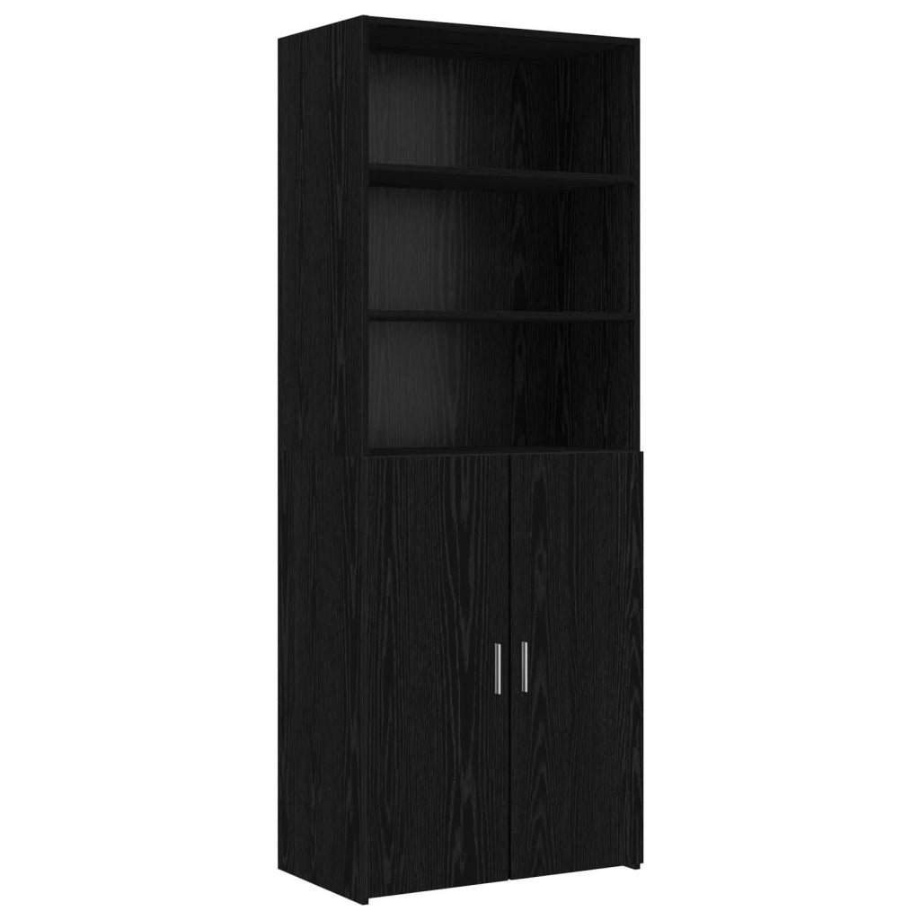 Armadio per la conservazione con ripiani Rovere Nero 3446669