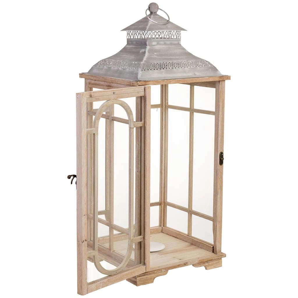 Lanterna in legno 30x30x73h cm