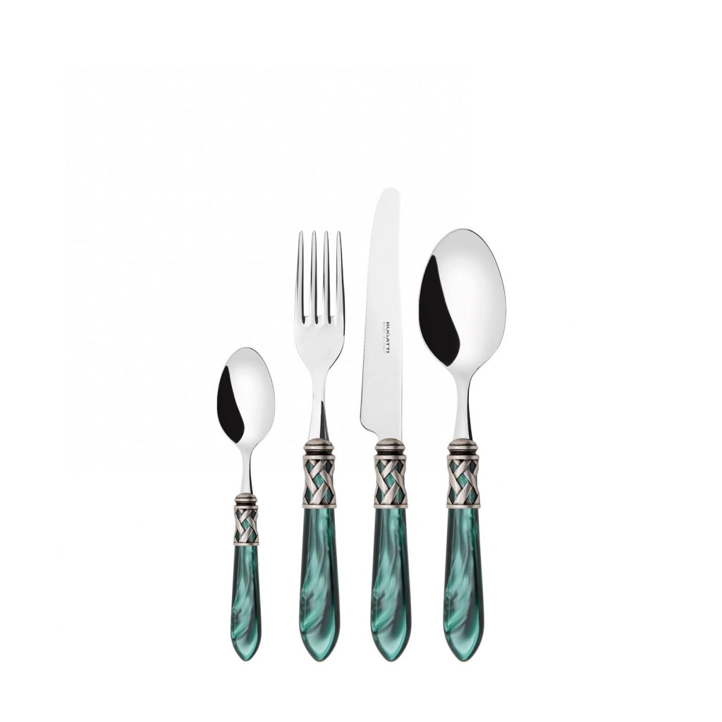 ALADDIN Ghiera Argento Anticato, Posate Set 24 Pz, Scatola