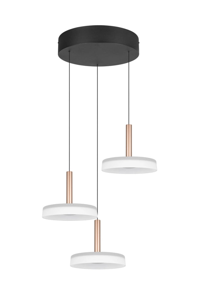 Sospensione LED Trio Celeste Ø35 bronzo 3 luci calda