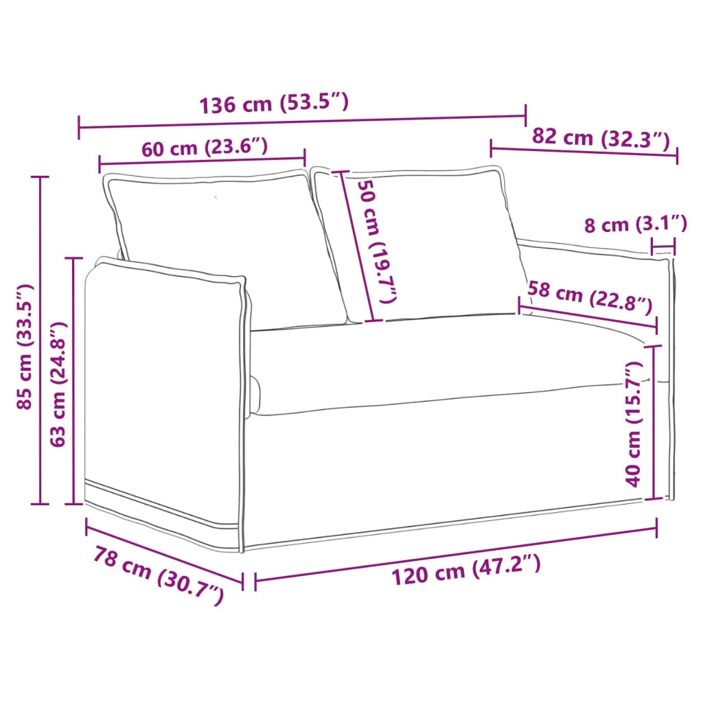 Set di divani 2 pcs Blu 136 x 82 x 85 cm Tessuto 3407529