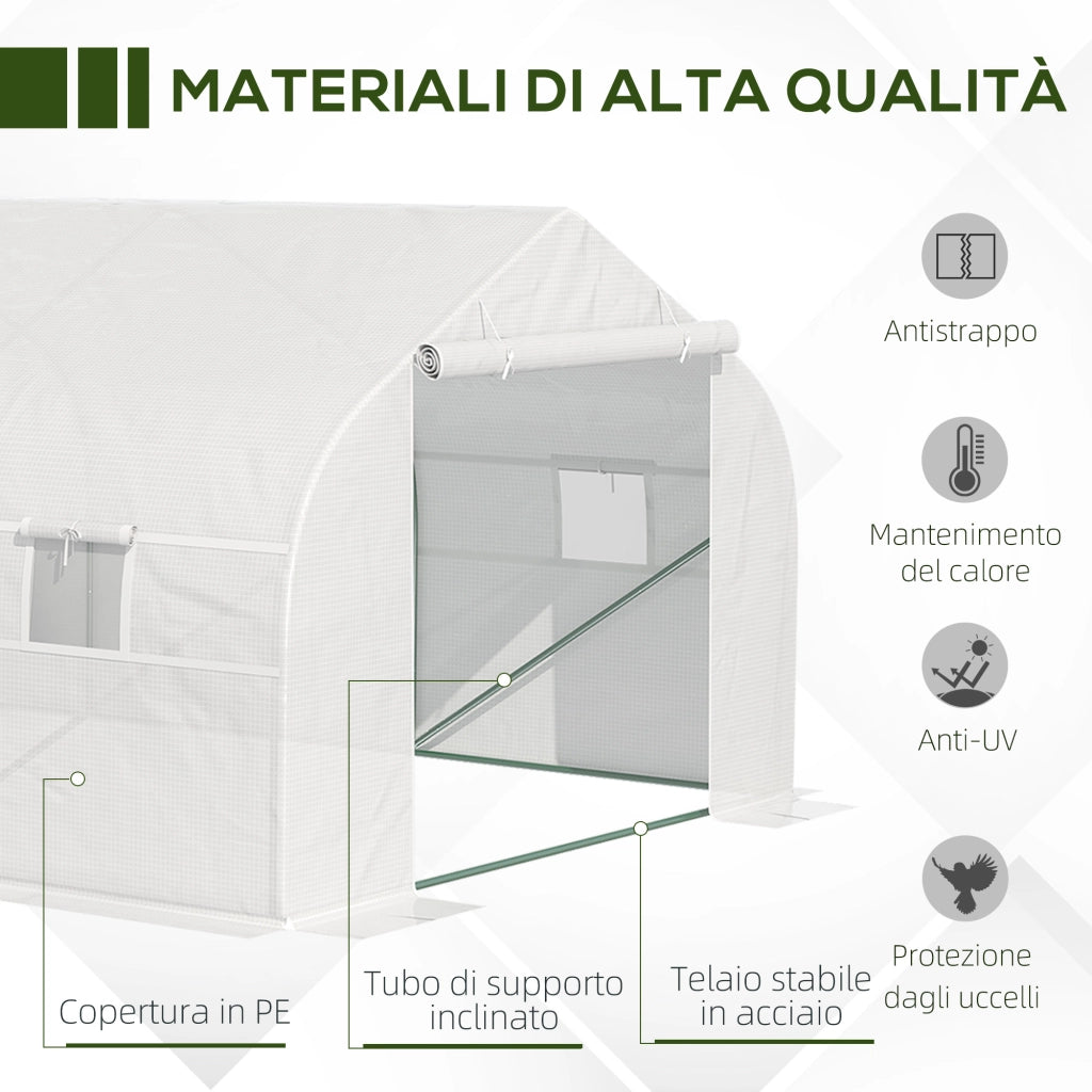 Serra per giardino ¨C Minimal ¨C verde, acciaio e PP, 6x3x2m