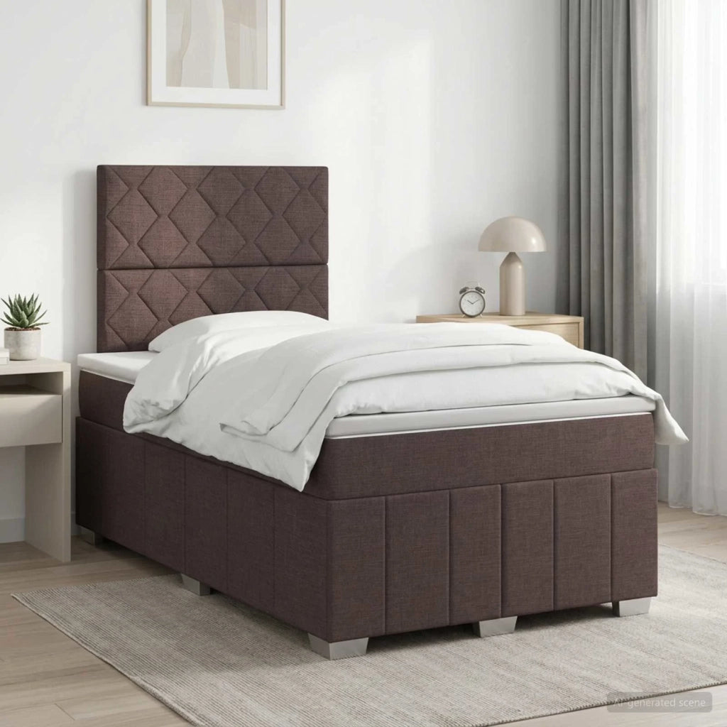 Letto box spring con materasso Marrone Scuro 120 x 190 cm 3454102