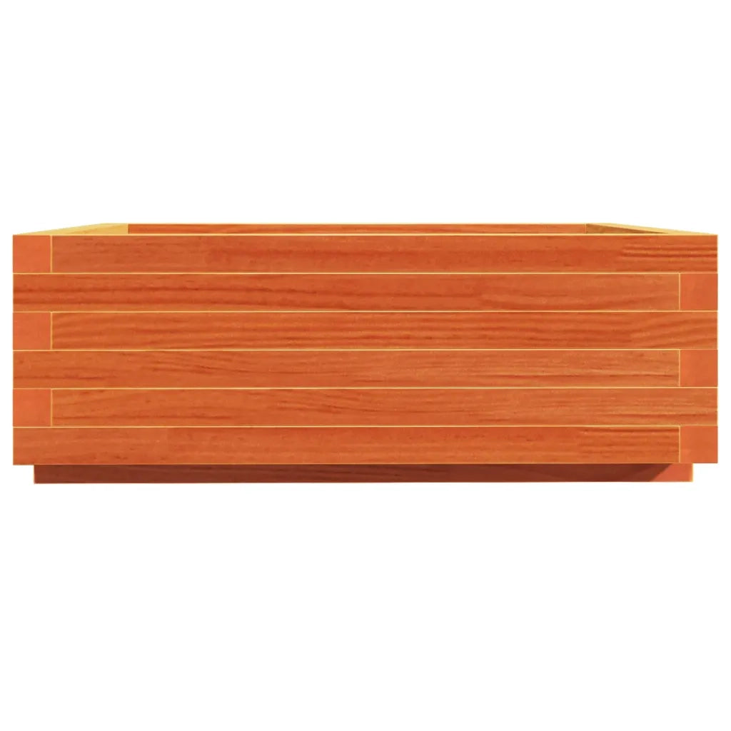 Fioriera | Cassetta per fiori | Vaso Giardino Marrone Cera 70x70x26,5cm Legno Massello Pino