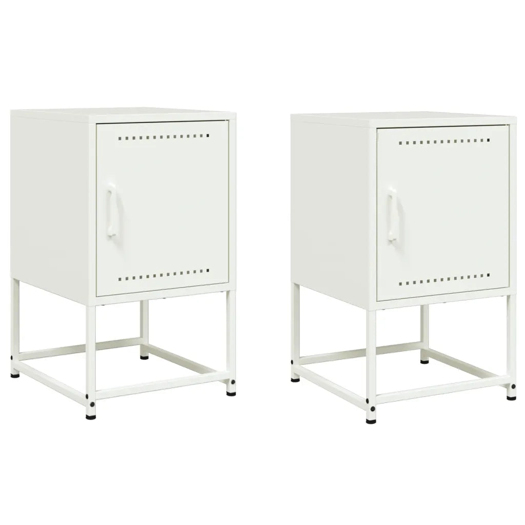 Comodini 2 pz Bianchi 36x39x60,5 cm in Acciaio 846457