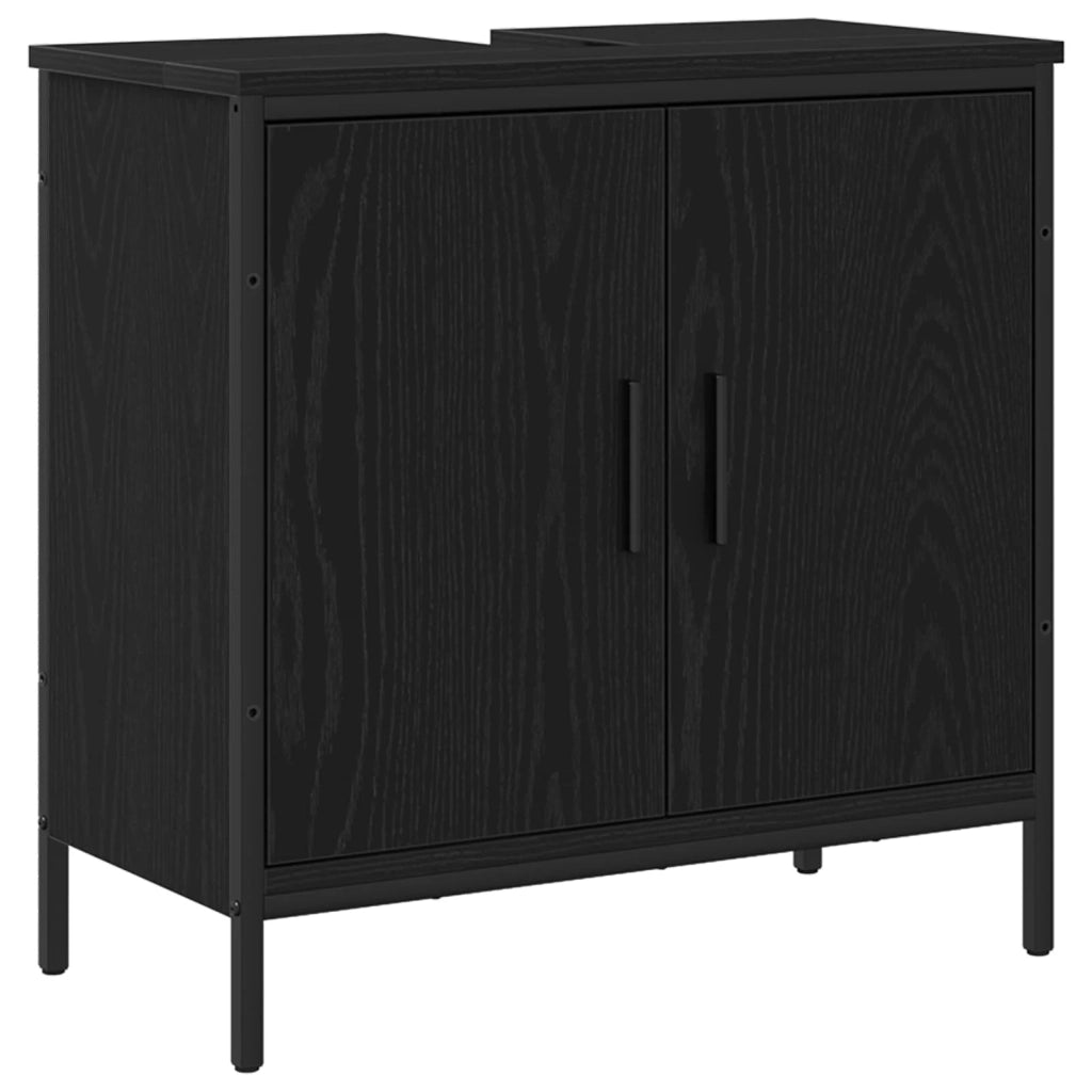 Set di mobili per il bagno 4 pcs Nero Legno multistrato 3334414
