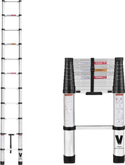 Scalone a Telescopio con Estensione in Alluminio, Inclinabile, con Blocco Rapido e Retrazione Automatica, per uso Interno, capienza 150 kg, lunghezza 32m