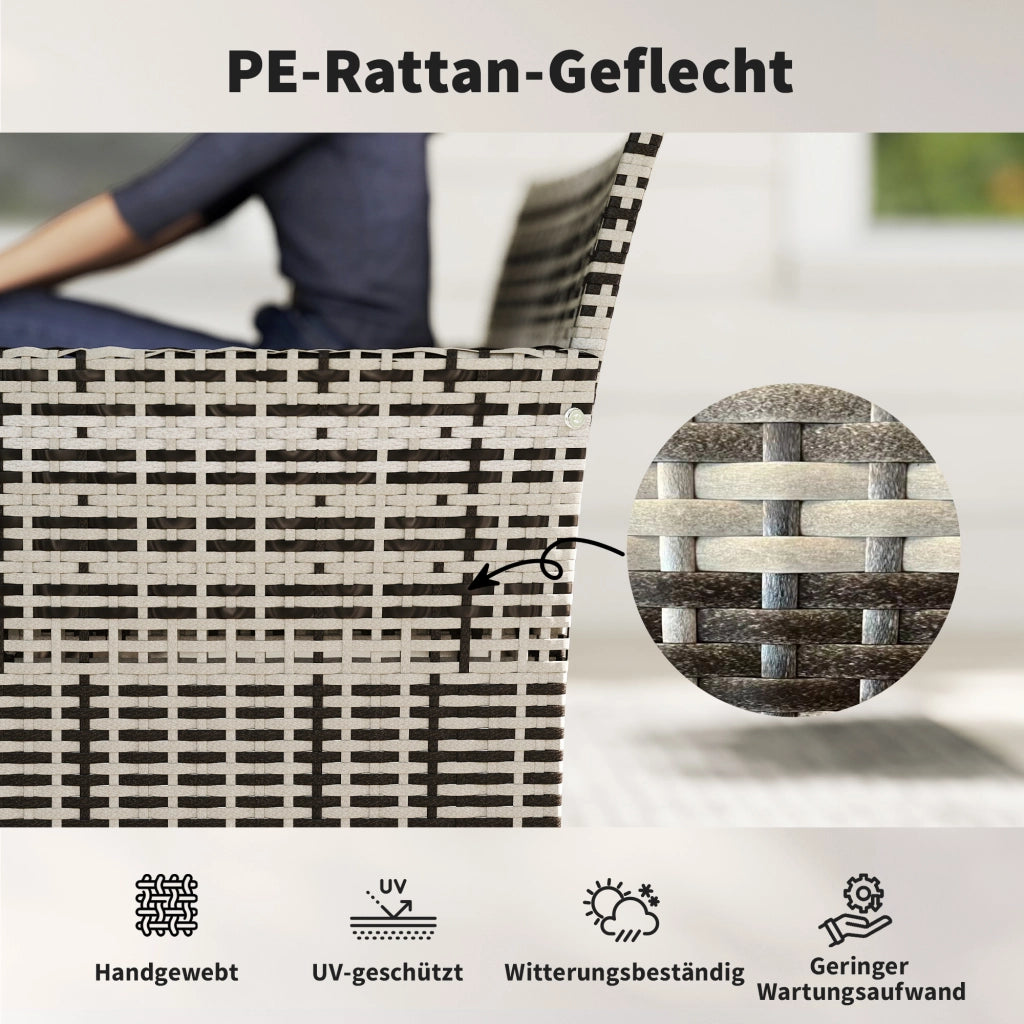 Divano 2 posti in rattan per esterno ¨C zephmum ¨C grigio chiaro