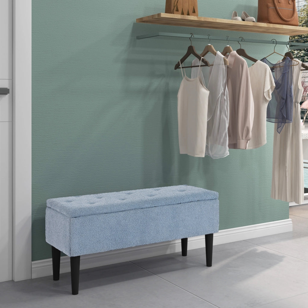 Divano con cassetti ¨C zephmum ¨C blu 95x38x45 cm