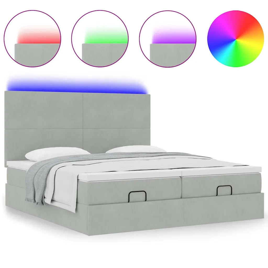 Struttura Letto Pouf con Materassi 180x200 cm Velluto 3314603